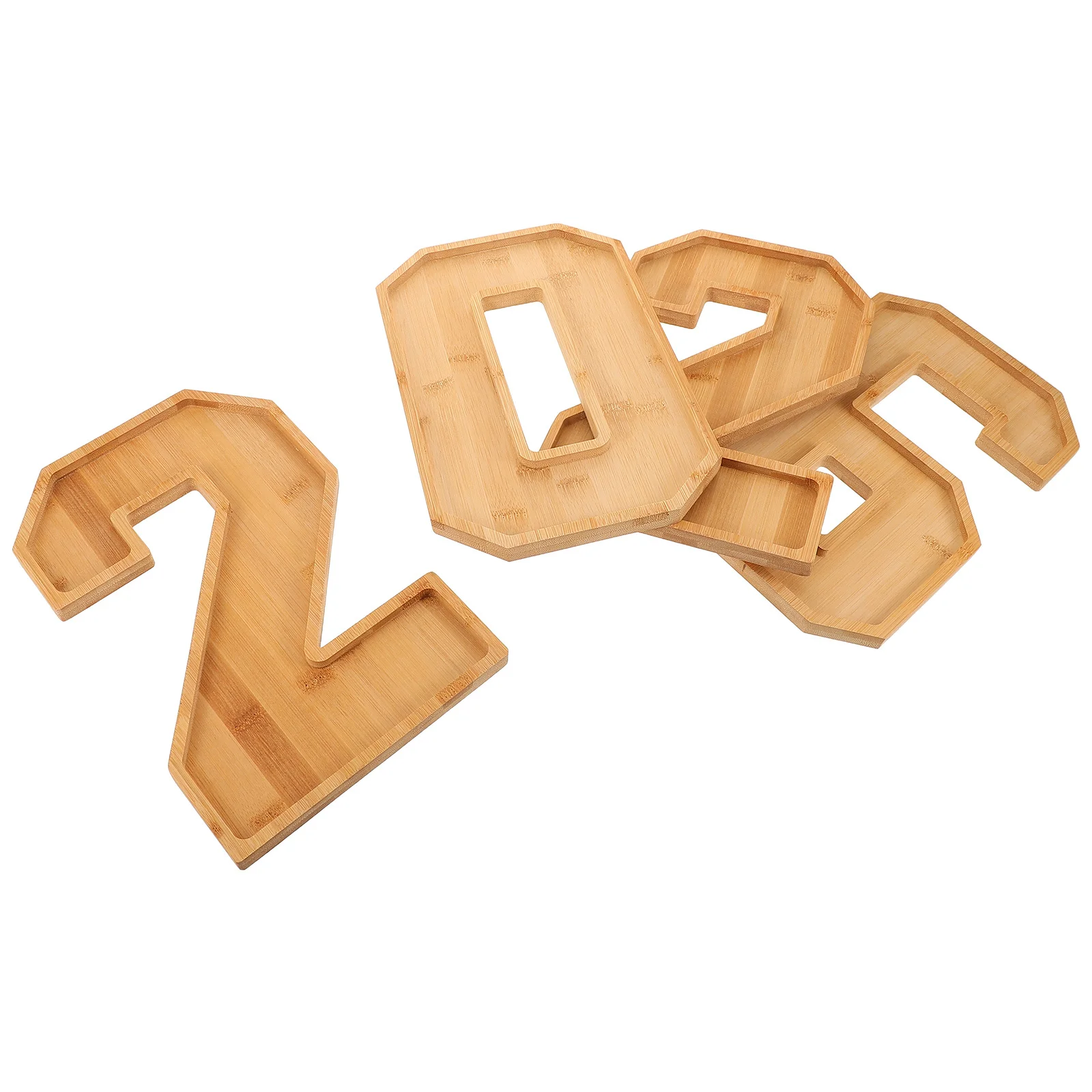 

1Set 2026 Fillable Wooden Charcuterie Number Board Divided Snack Plate Cheese Fruit Appetizer Party Serving Tray