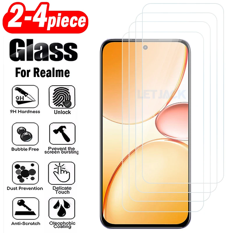 2-4Piece Screen Protector for Realme C85 Pro C75X C75 C73 C71 C67 C65 C55 C35 Note 70T 60X 60 50 High Definition Tempered Glass