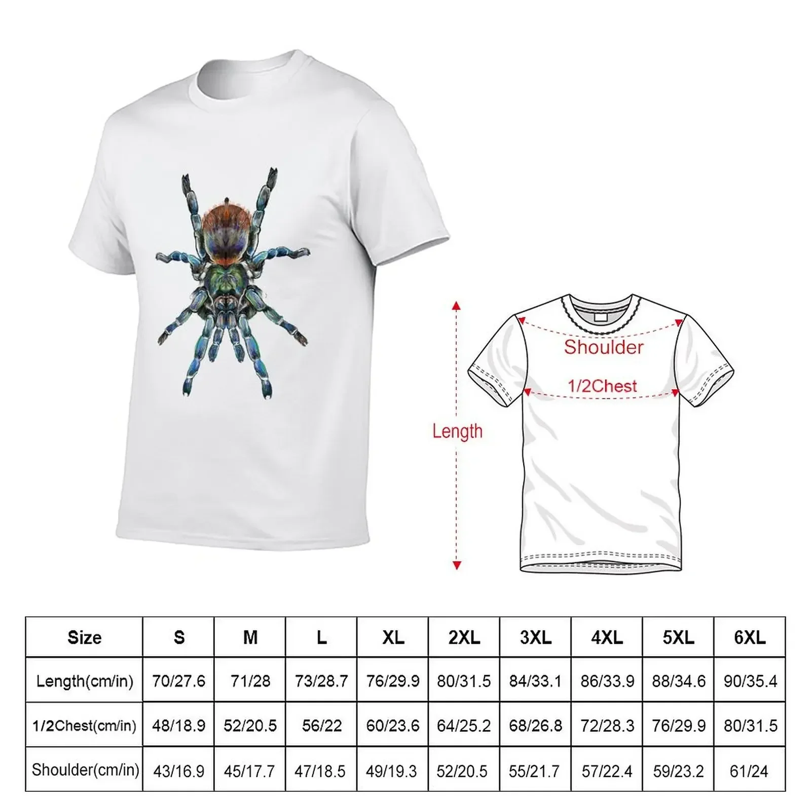 Bottlegreen Blue Tarantula T-Shirt oversized t shirt cotton graphic tees aesthetic clothes slim fit t shirts for men