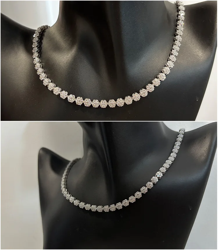 قلادات Butterflykiss مويسانيتي/زركونيا زهر البرقوق للنساء GRA معتمدة من الفضة الإسترليني عيار 925 مطلية بالفضة عيار 18 قيراط على شكل زهرة #2