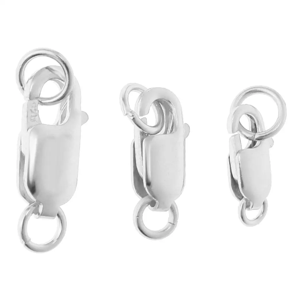 

Lobster Clasp Silver 925 with Jump Rings Jewelry Finding Necklace Closure for Handmade Jewelry Accessories