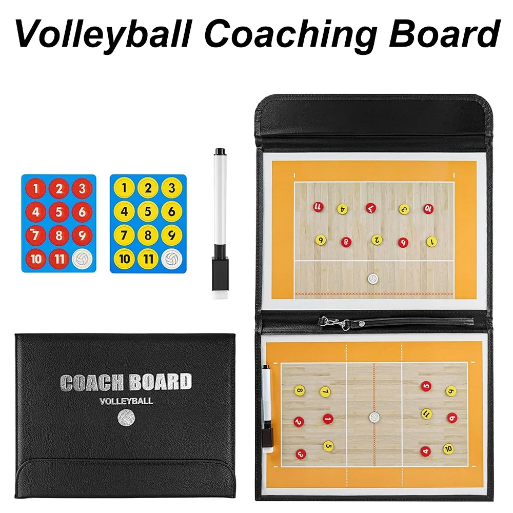 Foldable Volleyball Coaching Board Volleyball Coaches Clipboard Tactical Magnetic Board Kit Training Assistant Equipment