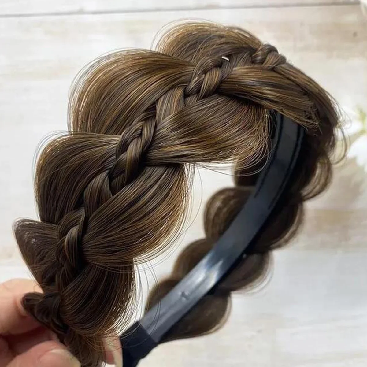 Synthetic Wig Twist Headbands for Women Fishbone Braids Hair bands Handmade Retro Head Hoop Styling Headwear Accessories