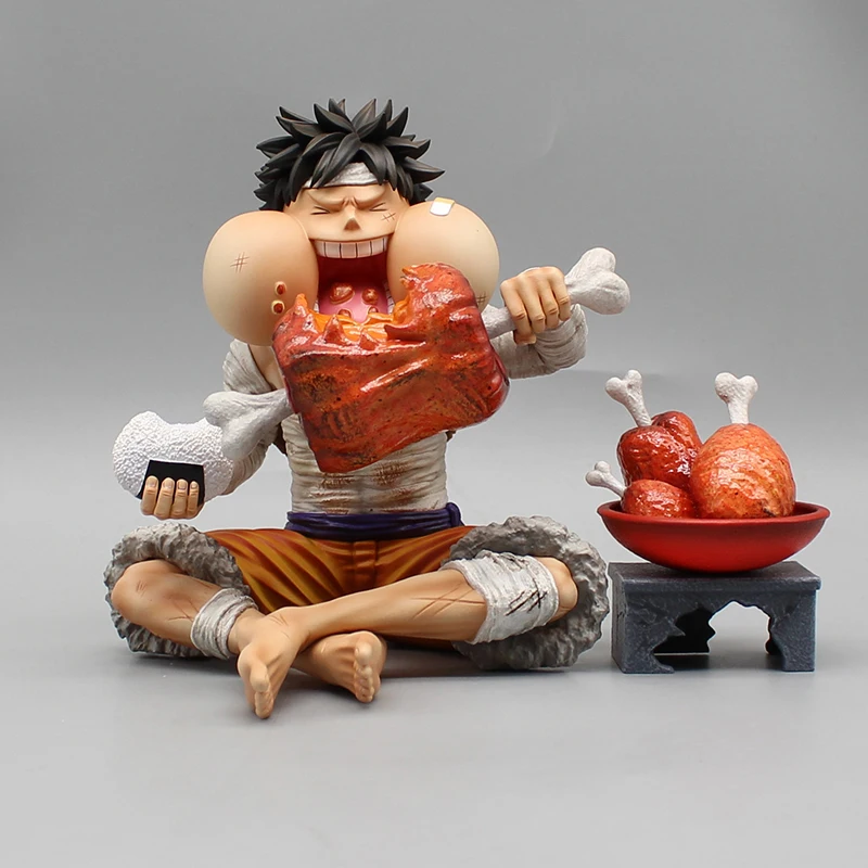 One Piece Bandage Zoro Action Figure Famous Knife Statue GK Cartoon Eat Meat Luffy Figures Wings Model PVC Collection Decoration