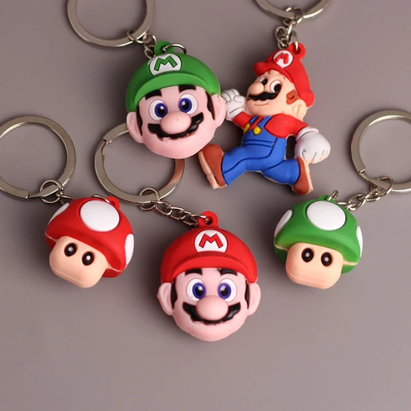 MINISO Cartoon Super Mario Mushroon Toad Car Keychain Accessories Female Children Bag Pendant Christmas Gifts Party Supplies