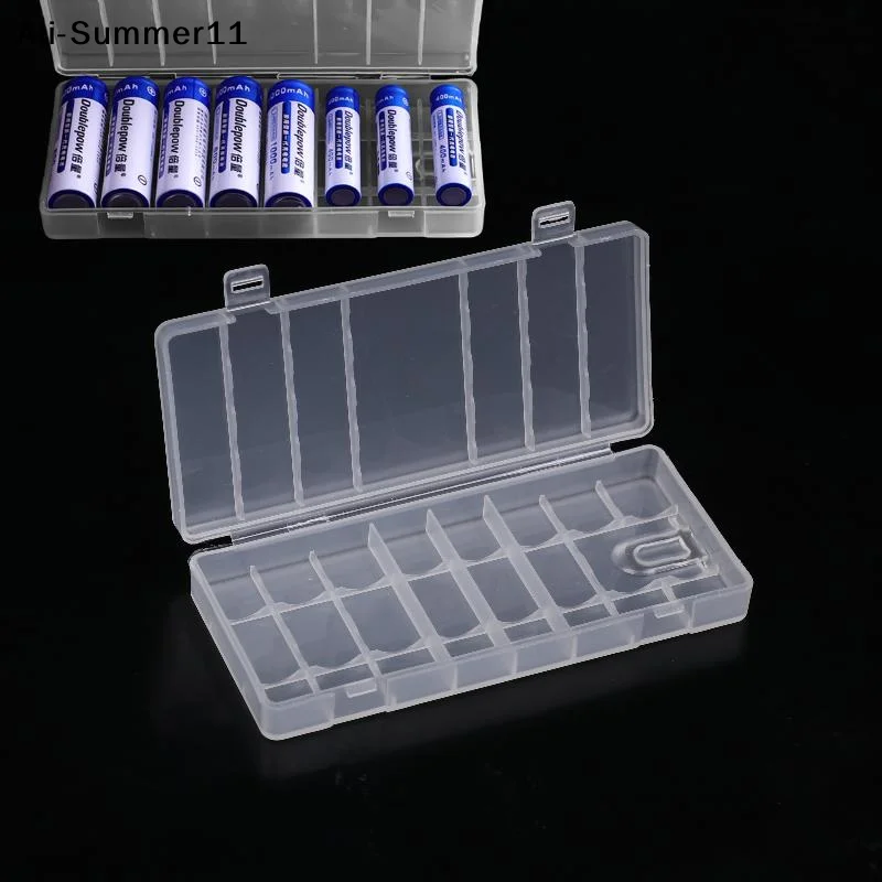 【Sa1】1/3/5Pc Hard Container Holder Case 8 Slots Transparent Plastic Battery Storage Box For AAA/AA Battery Organizer Accessories