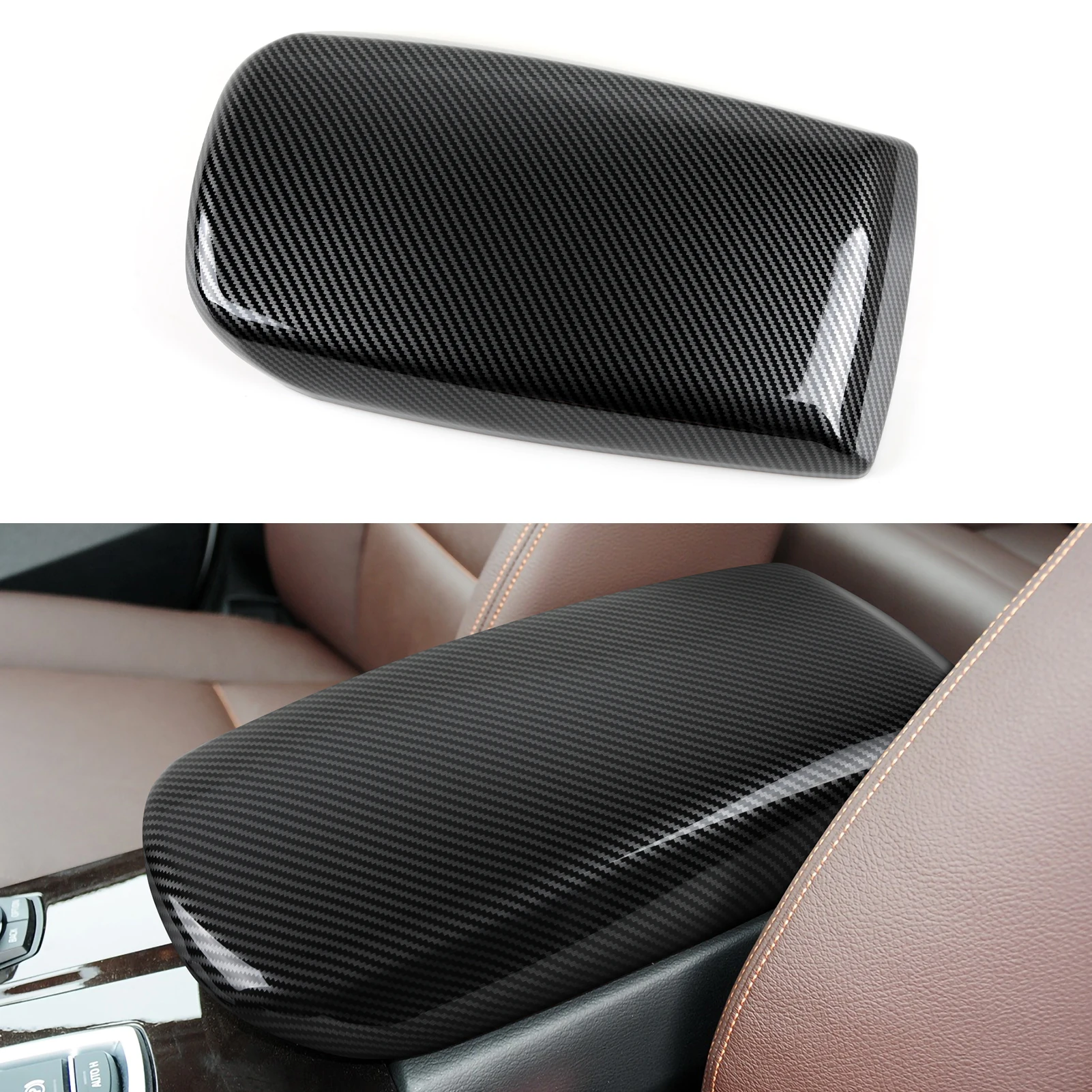 

Lid ABS Carbon Fiber Color Trim Car Center Console Armrest Storage Box Cover fits for BMW X3 F25 X4 F26 2011-2017 Accessories