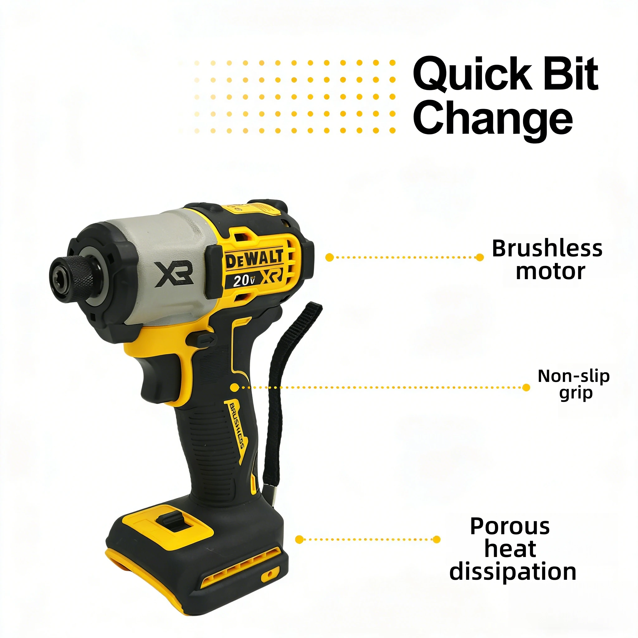 DEWALT DCD845 20V Brushless Cordless Impact Driver | Professional Electric Screwdriver for Metal & Woodworking （only machine）