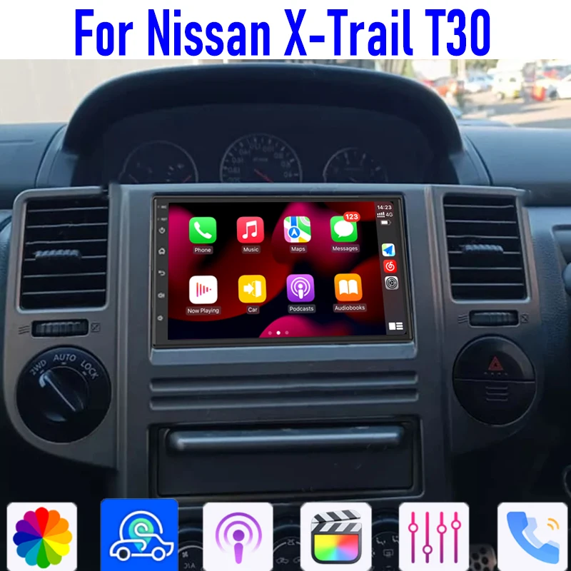 

GPS 7" For Nissan X-Trail T30 Wireless Carplay Android Auto Car Stereo Radio Head Unit Intelligent System WIFI Navi 4-64GB BT