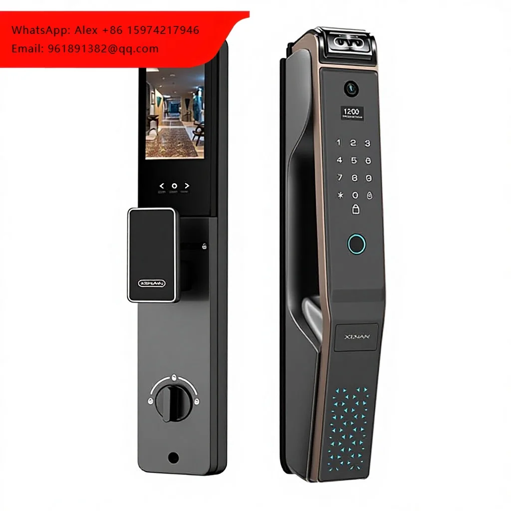 

Fingerprint Password Lock Tuya APP Visual Peephole 3D Face Recognition Home Smart Anti-Theft Lock Remote Unlocking V20 Model