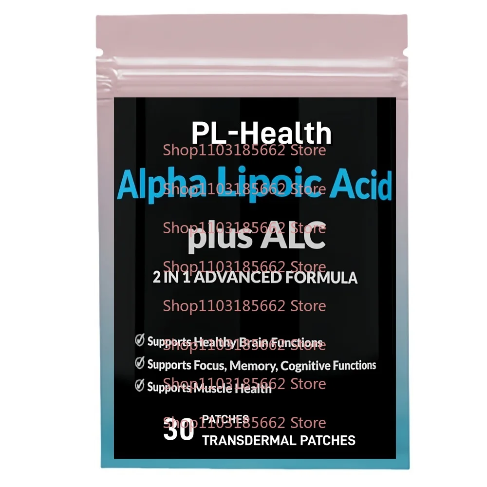 

30 Patches Alpha Lipoic Acid Plus Acetyl L-Carnitine Transdermal Patches for Healthy Brain Function Focus,Memory & Cognitive