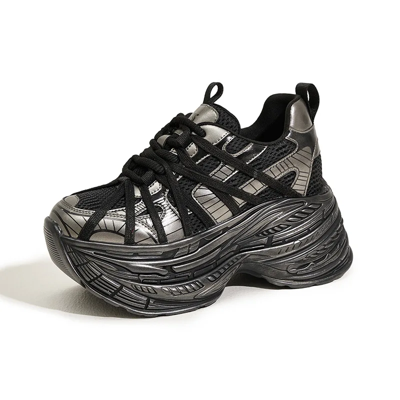 

Новое поступление, женские кроссовки на толстой подошве, женские кроссовки в стиле ретро на высокой платформе, массивная вулканизированная обувь для отдыха, женская обувь из натуральной кожи