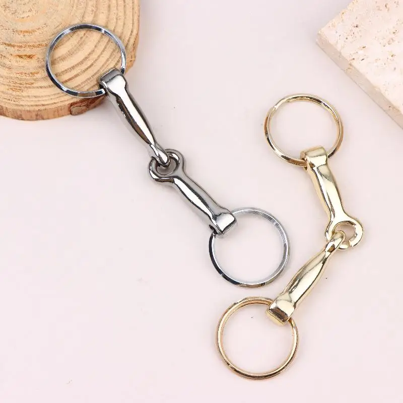 ~ Horse Bits Hollow Jointed Mouth Snaffle Bits Keychain Alloy Keychain Single Connector Horse Bit Key Knot Snaffle Bits Keychain