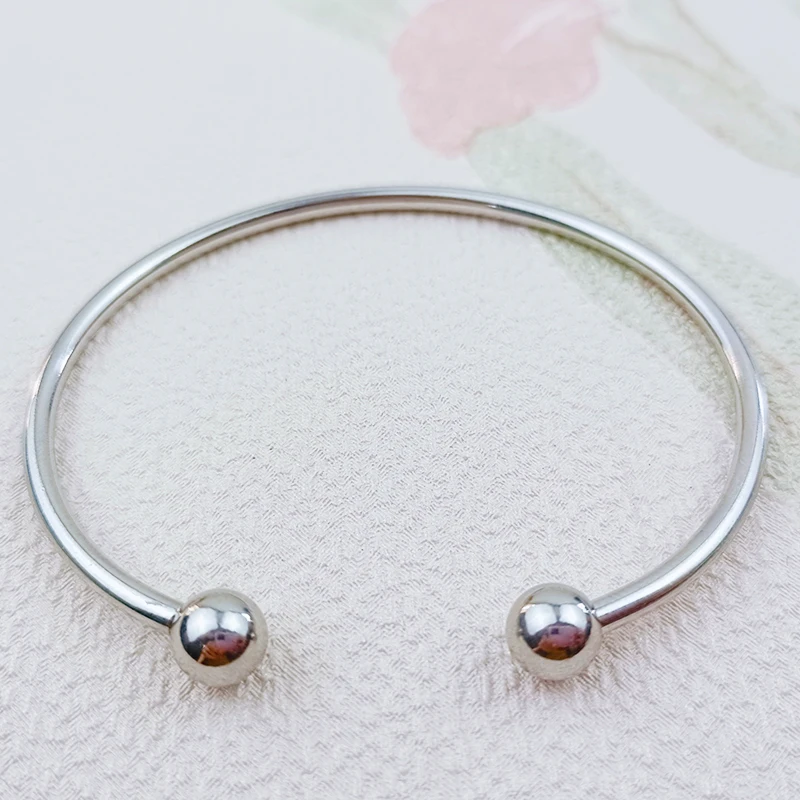 Pulseira de Aço Inoxidável Impermeável, Cabeça Bola Aberta, Polimento Fino com Rosca DIY, Metal, Novos Acessórios de Moda, Pode Ser Livremente