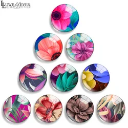 12mm 10mm 20mm 25mm 30mm 40mm 878 Plant Mix Round Glass Cabochon Jewelry Finding 18mm Snap Button Charm Bracelet