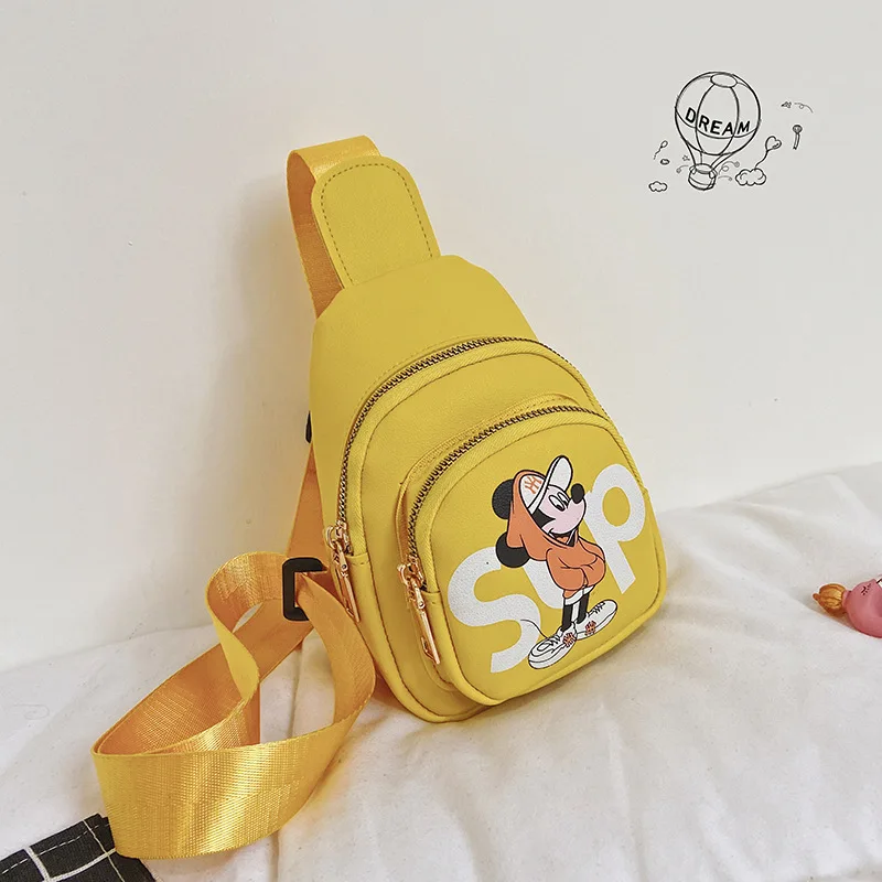 Kids Cartoon Cute One Shoulder Messenger Bag Fashion All-match Casual Children Chest Bag Boys Girls Baby Mickey Print Coin Purse