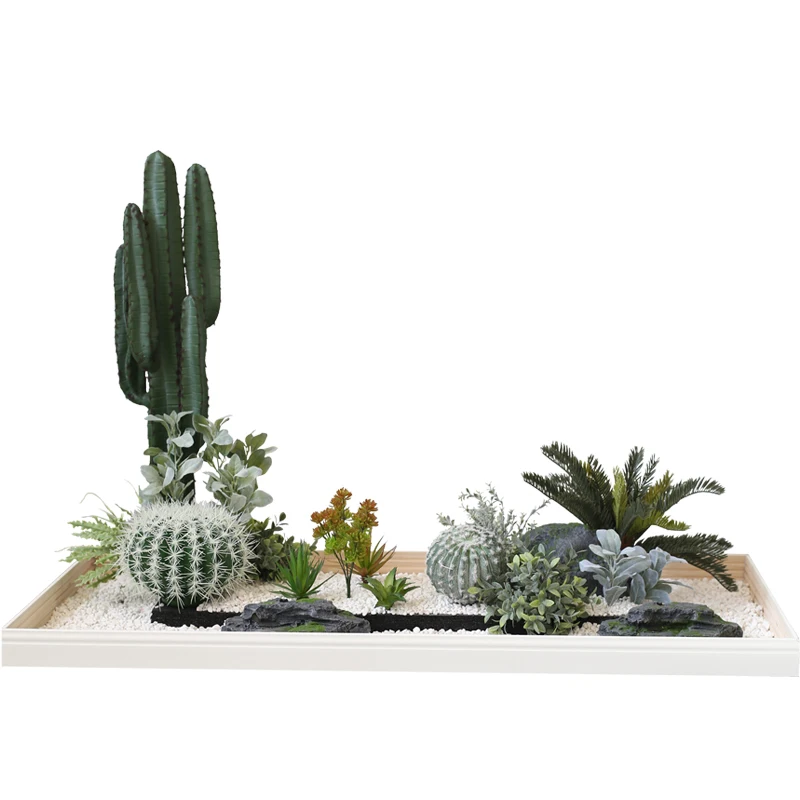 Large-scale simulated landscaping cactus set, green plant arrangement window restaurant plant decoration cactus potted