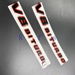 2x 3d ABS Red Black Logo V8 BITURBO Emblem Car Badge For C63 G63 E63 S63 W222 W223 W213 W212 W205 W204 Accessories
