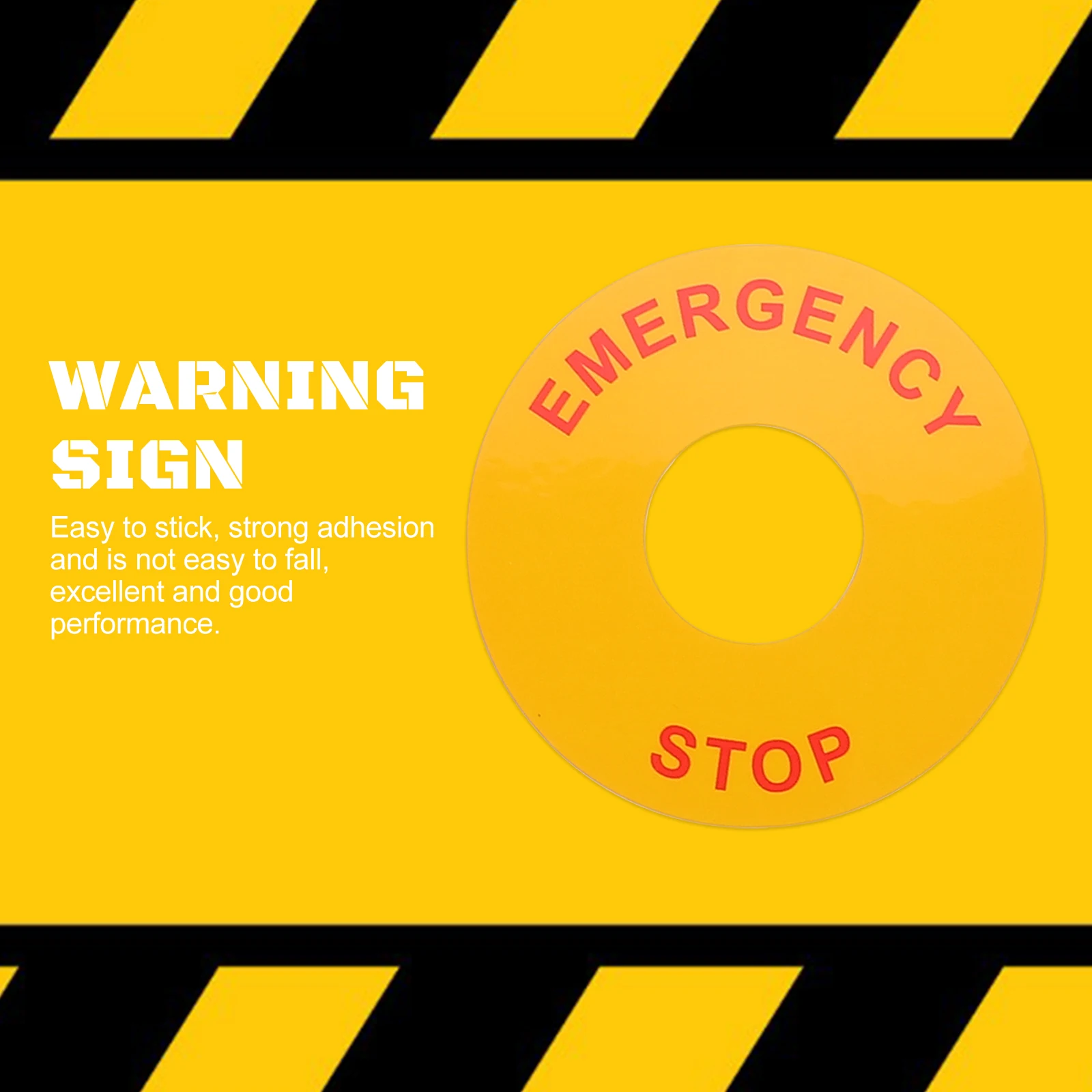 8pcs Electrical Warning Label Emergency Stop Button Sign Sticker Emergency Stop Equipment Sticker Industrial Safety