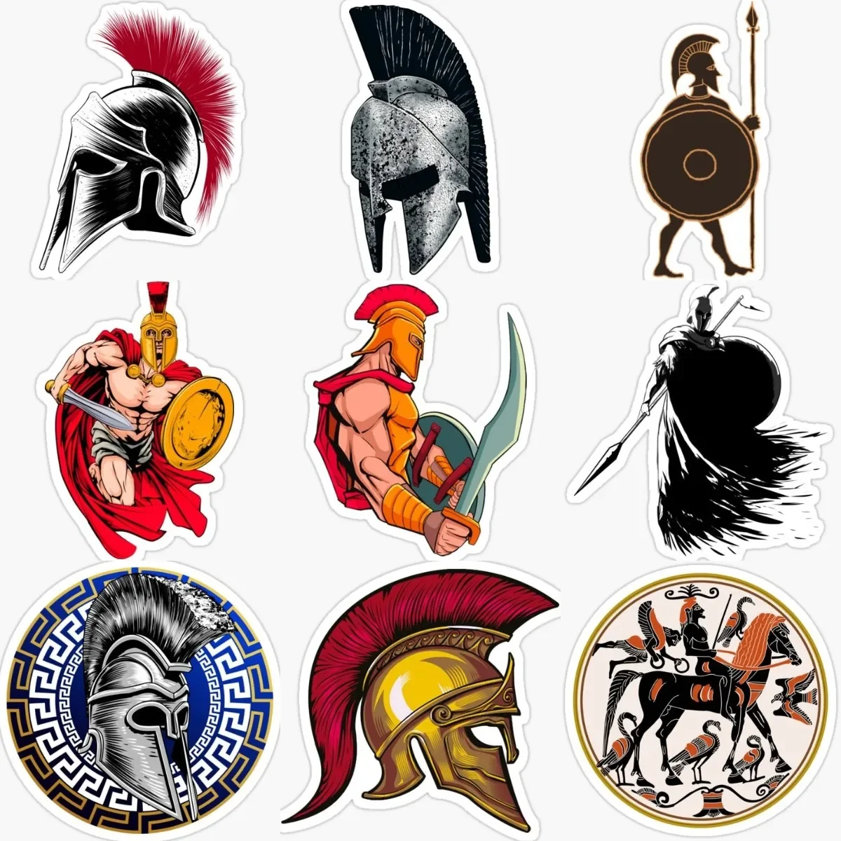 

Sparta Warrior Helmet Personalized Stickers Accessories for Decorate Car Wall Room Van Table Motorcycle Off-road Helmet Camper