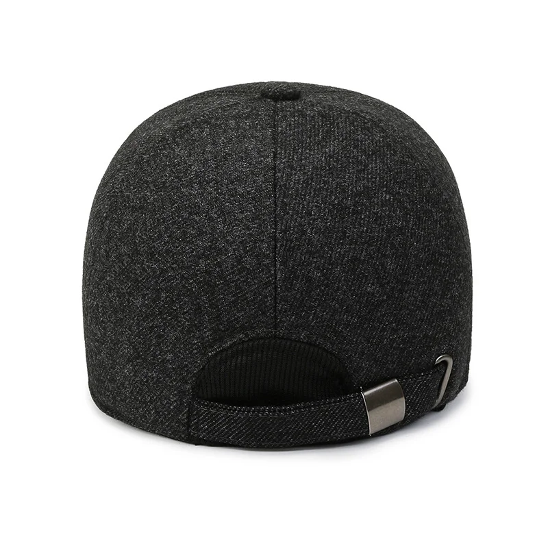 Winter Baseball Cap Men\'s Thickened Plush Ear Protection Cap Father Gift Middle And Old Age Cap Outdoor Warm Cotton Hat