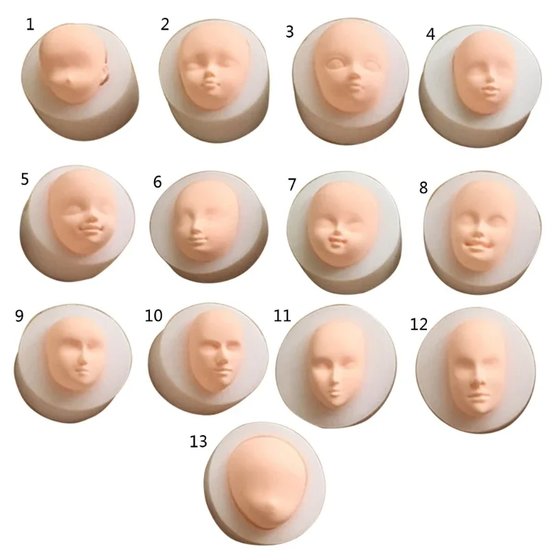 3D Soft Clay Mold Human Dolls Face Silicone Mold Cake Decorating Tools Chocolate Candy Cupcake Clay Soap Mold