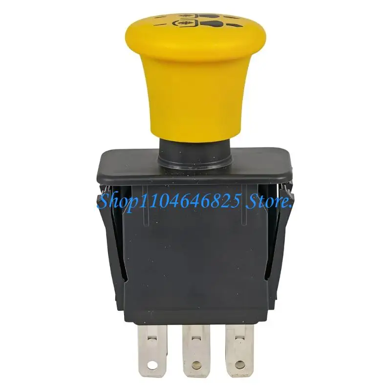 8-Blade Push Button Switches with Yellow Mushroom-Style Button and Panel-Mount Plastic Housing for Integrated Equipment Control