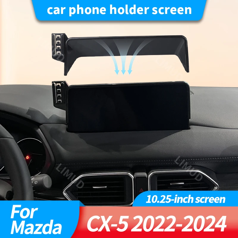 

Car Phone Holder Screen Mount Fixed Base For Mazda CX-5 2022 2023 2024 10.25-inch screen Wireless Charging Strong Stand Cars.