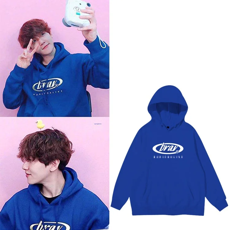 

Худи EXO Baekhyun с буквенным принтом, мужская толстовка из чистого хлопка на флисовой подкладке, уличный стиль, длинный рукав, свободный крой, весна-осень