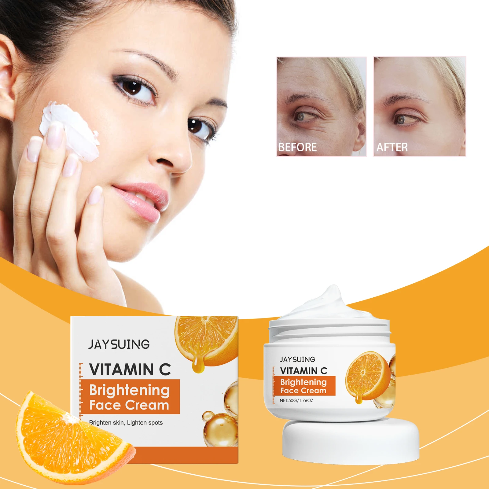 

Vitamin C Cream Moisturizing Hydrating Brightening Refreshing Face Serum for Smooth and Hydrated Skin with Reduced Fine Lines