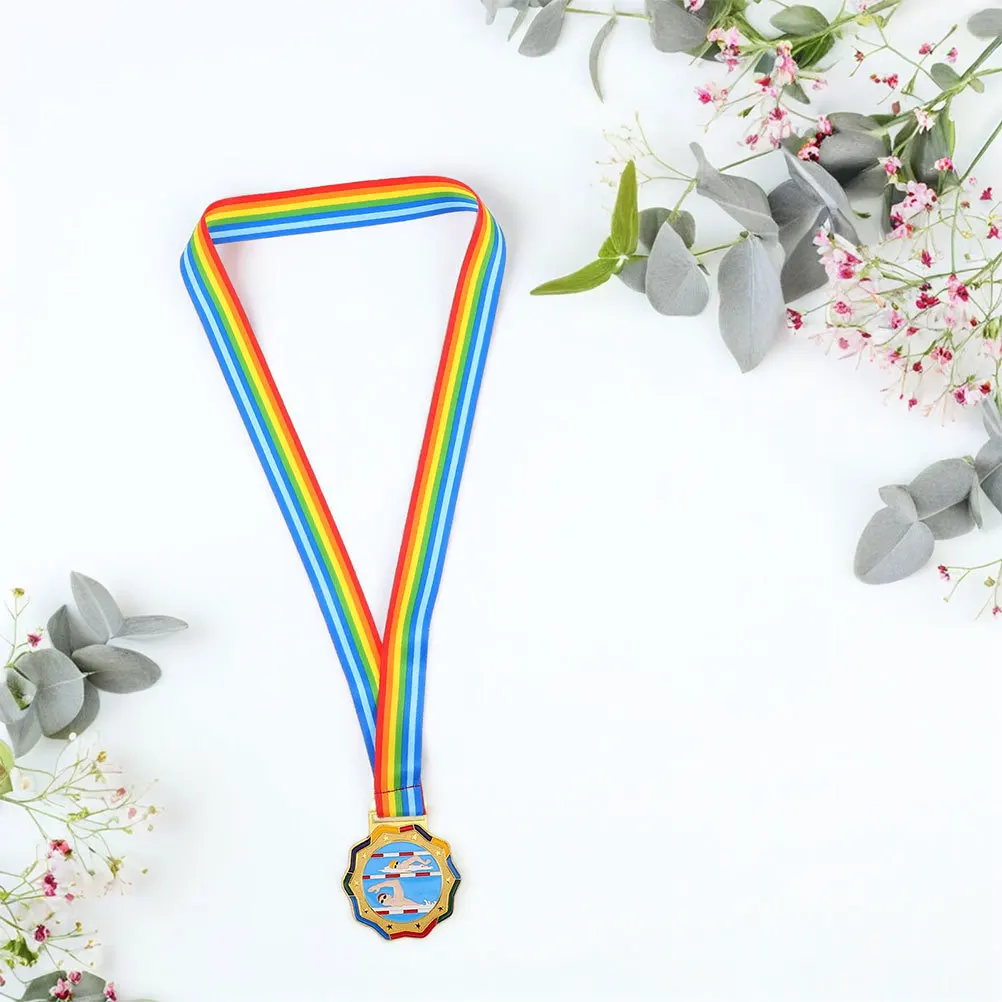 2Pcs Swimming Medals Metal Awards for Winners Race Medal Sports Day Champion Medal Tournament Celebration Prize