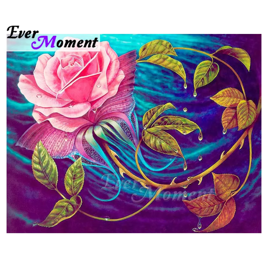 

Ever Moment Diamond Painting 5D DIY Handmade Picture Of Rhinestone Pink Flower Water Cross Stitch Decoration ASF1822