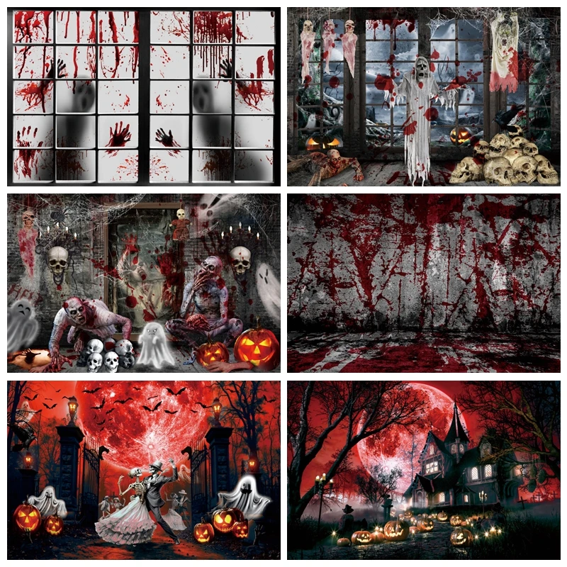 Halloween Horror Circus Backdrop for Photography Evil Clown Scary Carnival Hallowmas Photo Background Kids Birthday Party Decor