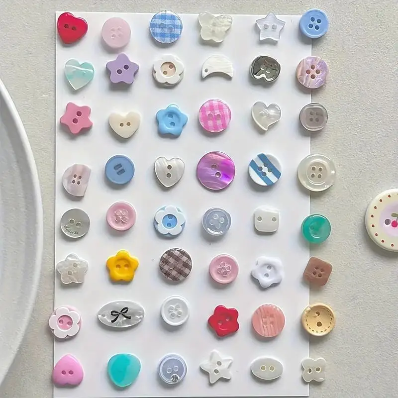

10pcs Randomly Diy Scrapbooking Cute Plastic Sewing Button Clothing Accessories