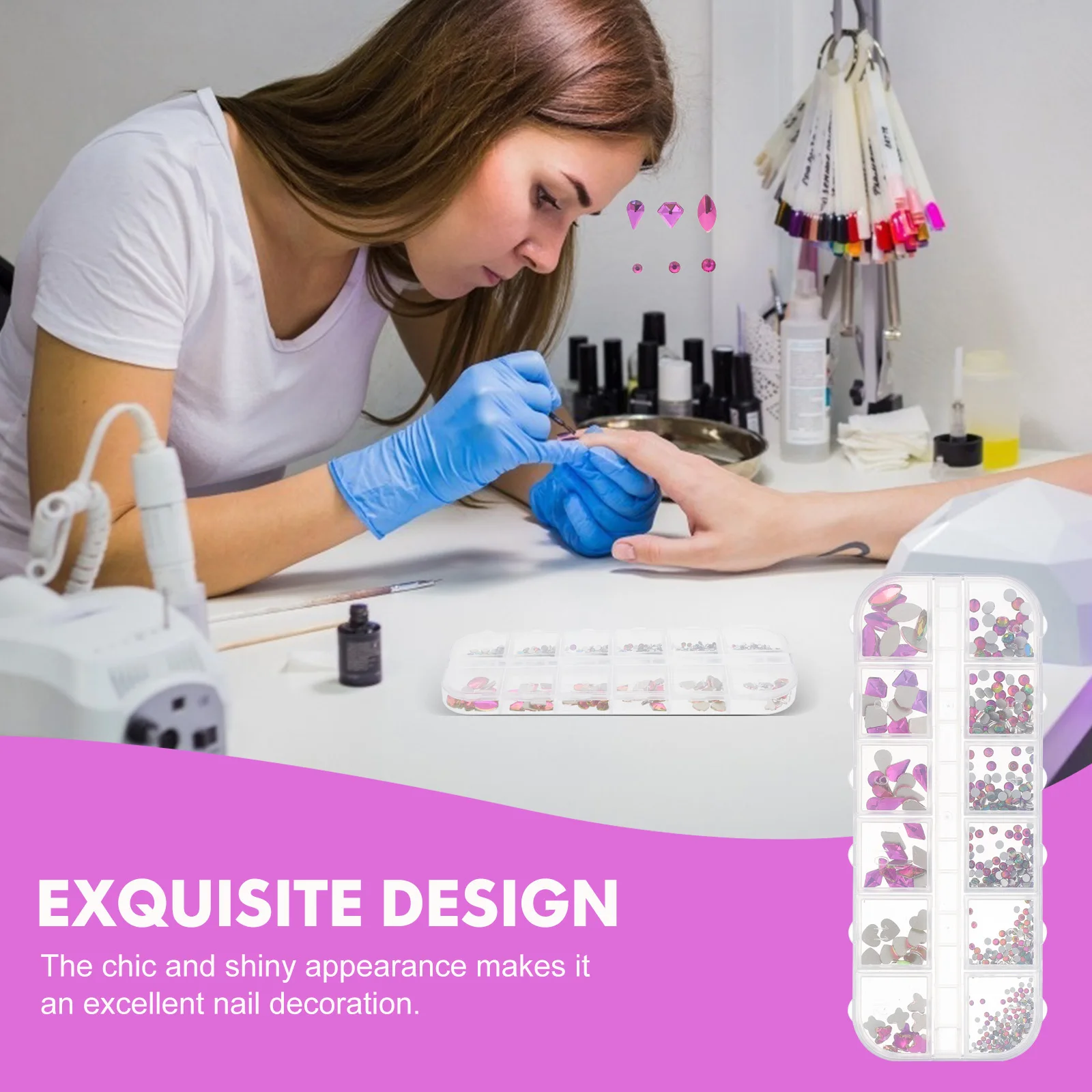 

Resin Nail Decor Rhinestones Gold Gems Sticker for DIY Manicure Charm Manicure Charm Decoration Nail Diamond