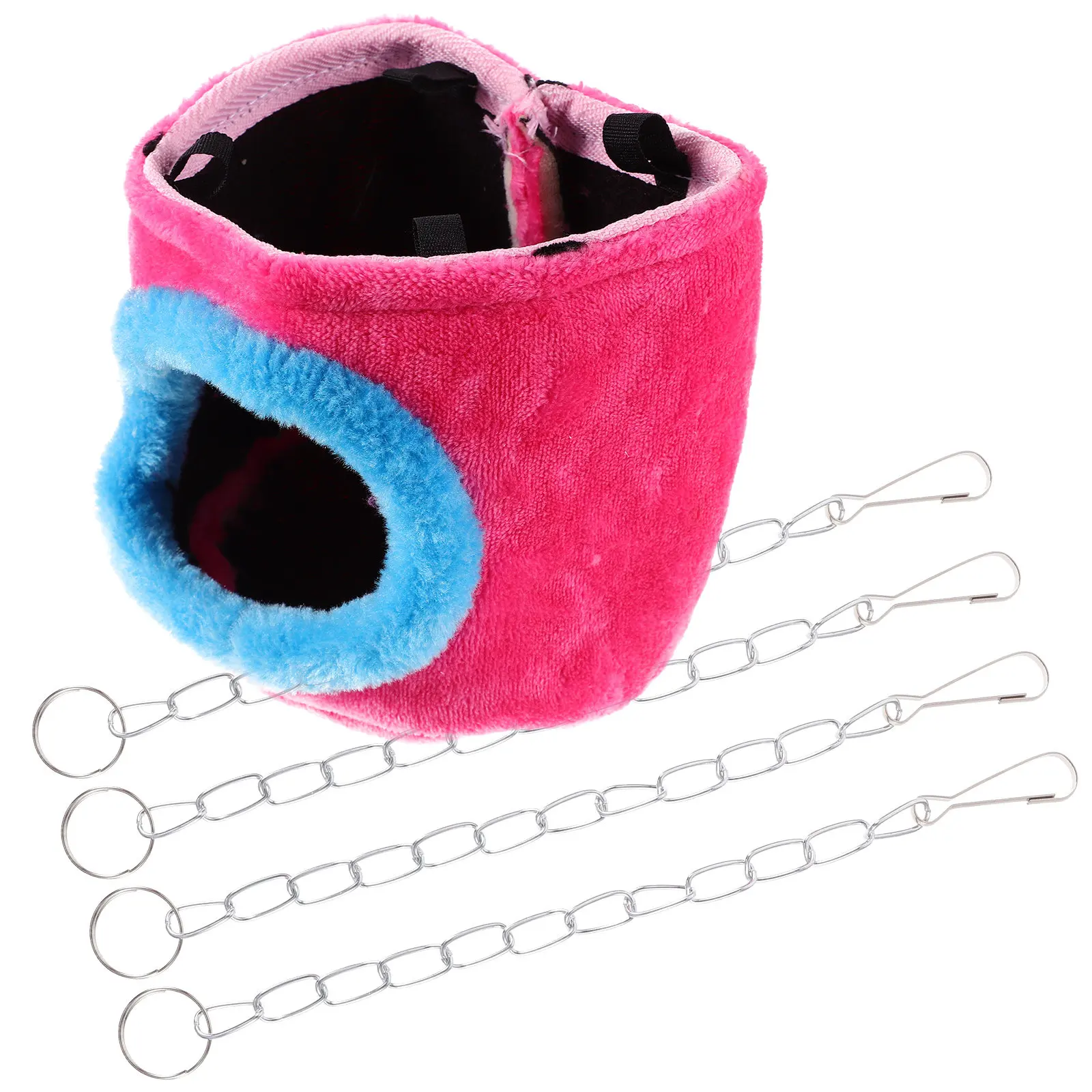 Cotton Nest Random Color 11x14cm Thick Material Warm Hut Squirrel Chinchilla Guinea Pig Rat 4 Clips Portable Winter Animal Cave