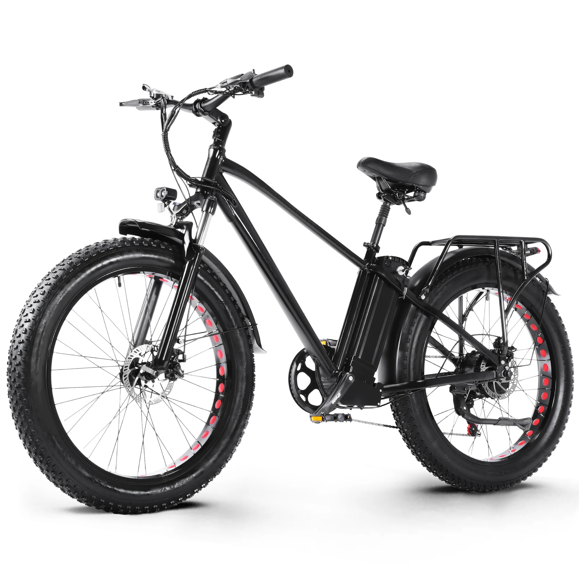 Bicicleta Eléctrica de 26 Pulgadas para Adultos, eBIKE 48V 18AH, Bicicleta Eléctrica Todoterreno con Neumáticos Gruesos, Bicicleta Eléctrica de Montaña de 7 Velocidades