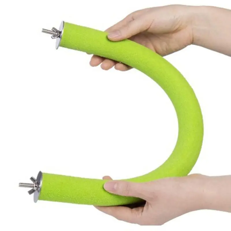 Pássaro poleiro brinquedo papagaio suporte forma moagem garra vara superfície cor brilhante gaiola