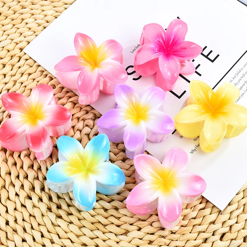 Flower Shape Hair Claw Clips Beach Vacation Acrylic Flower Small Hairpin Hairwear Girl Jewelry Accessory Ponytail Holder Hairpin