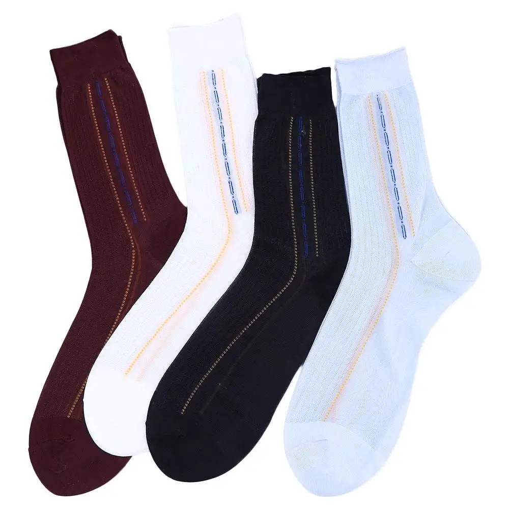 

Endurable Breathable Cute Home For Husbands Loose Solid Color For Men Work Men Socks Male Hosiery Middle Tube Socks Silk Socks