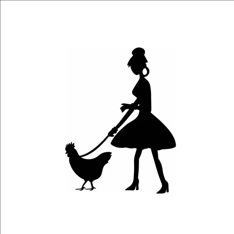 Girl And Her Chicke… - image