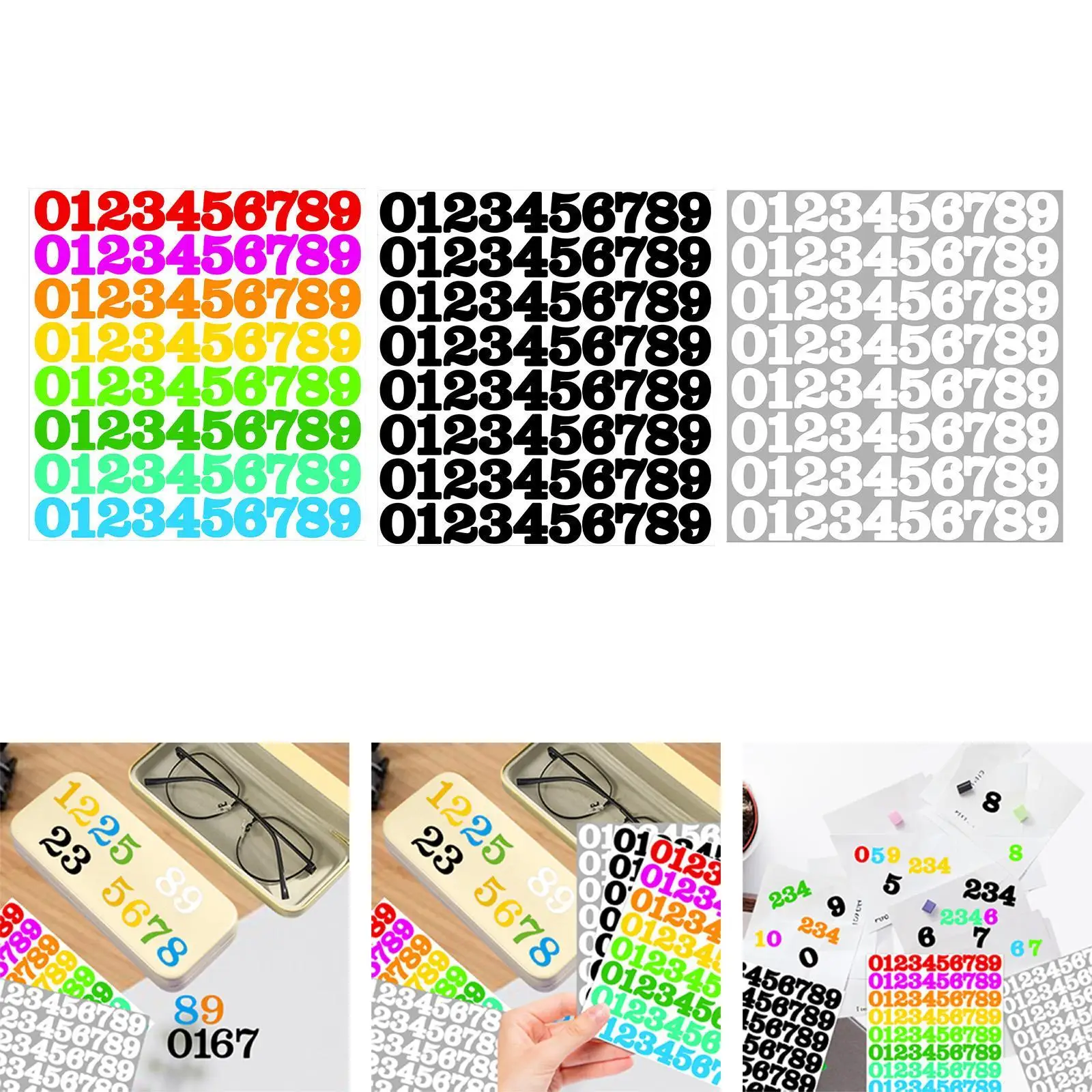 

10 Sheets Numbered Stickers Multifunction Asset Labels Number Labels for Office Classroom Locker Classification Scrapbooking