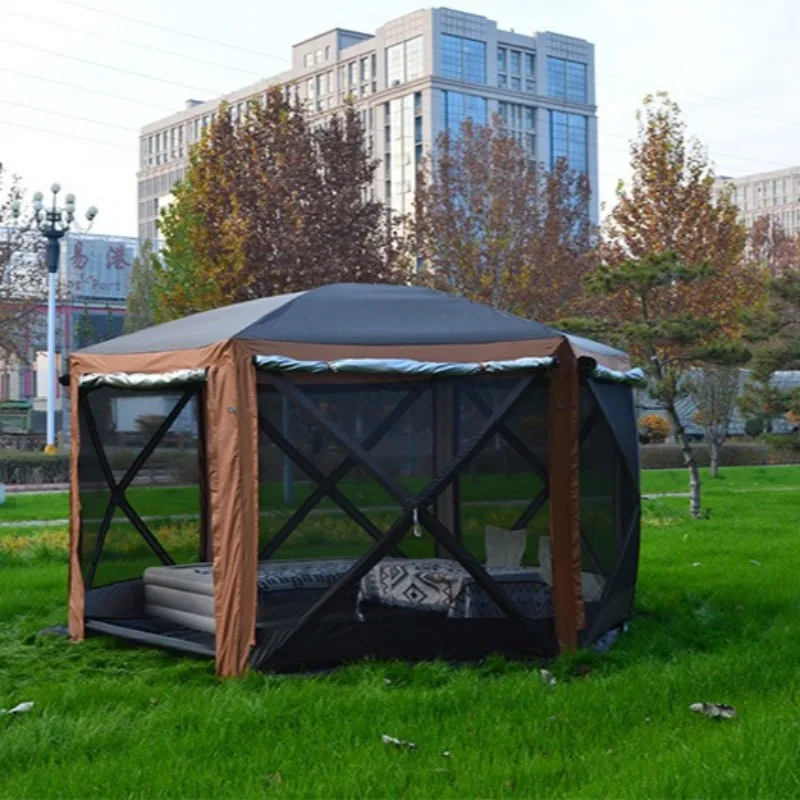 

Oxford Cloth Outdoor Hexagonal Tent Mosquito-proof Rain-proof Camping Automatic Tents Ventilated Portable Camping Equipment