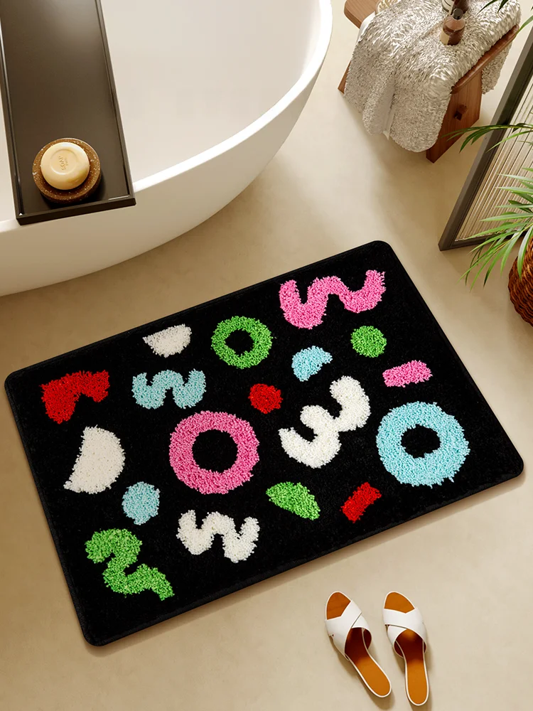 

Thiened Floing Batoom Mat ower Room Absorbent Anti-Slip Toilet Dir Resistant Qui Dry Small Carpet Home Use Rug