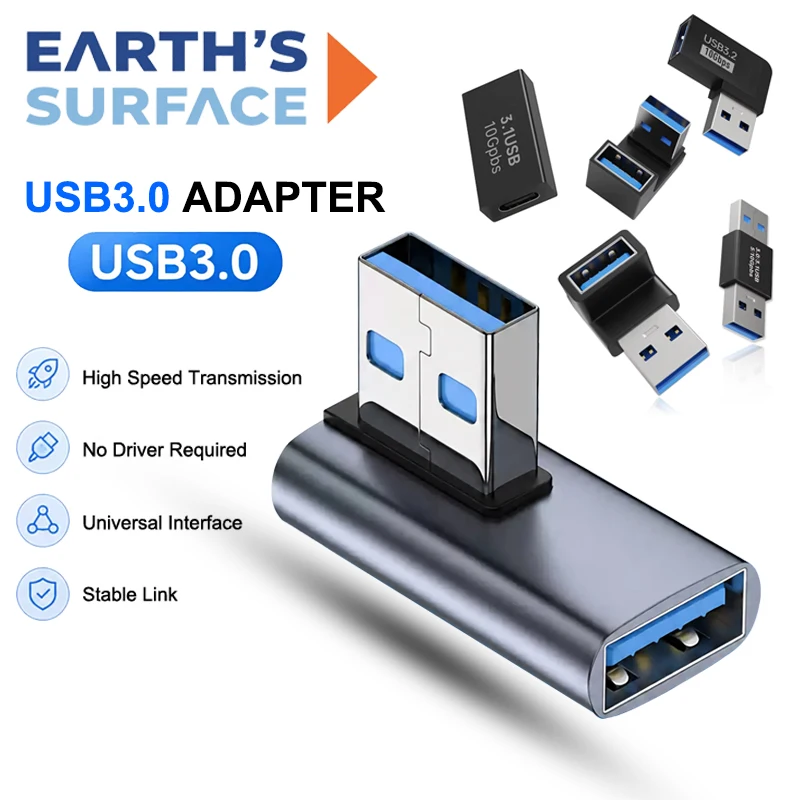 USB3.0 10Gbps Typ A Stecker auf Buchse Winkeladapter für PC Computer Handy USB C Stecker auf Buchse Verlängerungsstecker Konverter