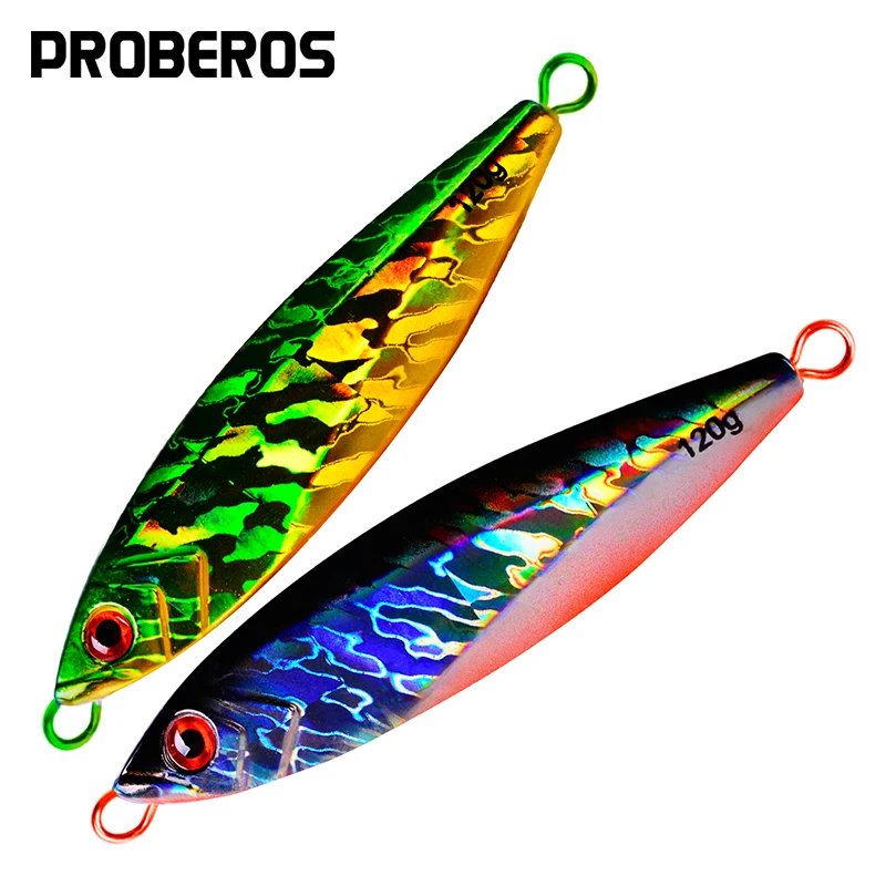 

PROBEROS 1pc 120g-11CM Metal Hook Jig Bait Mixed Artificial Hard Bait Fishing Gear For Trout Tuna Saltwater Fishing Bait