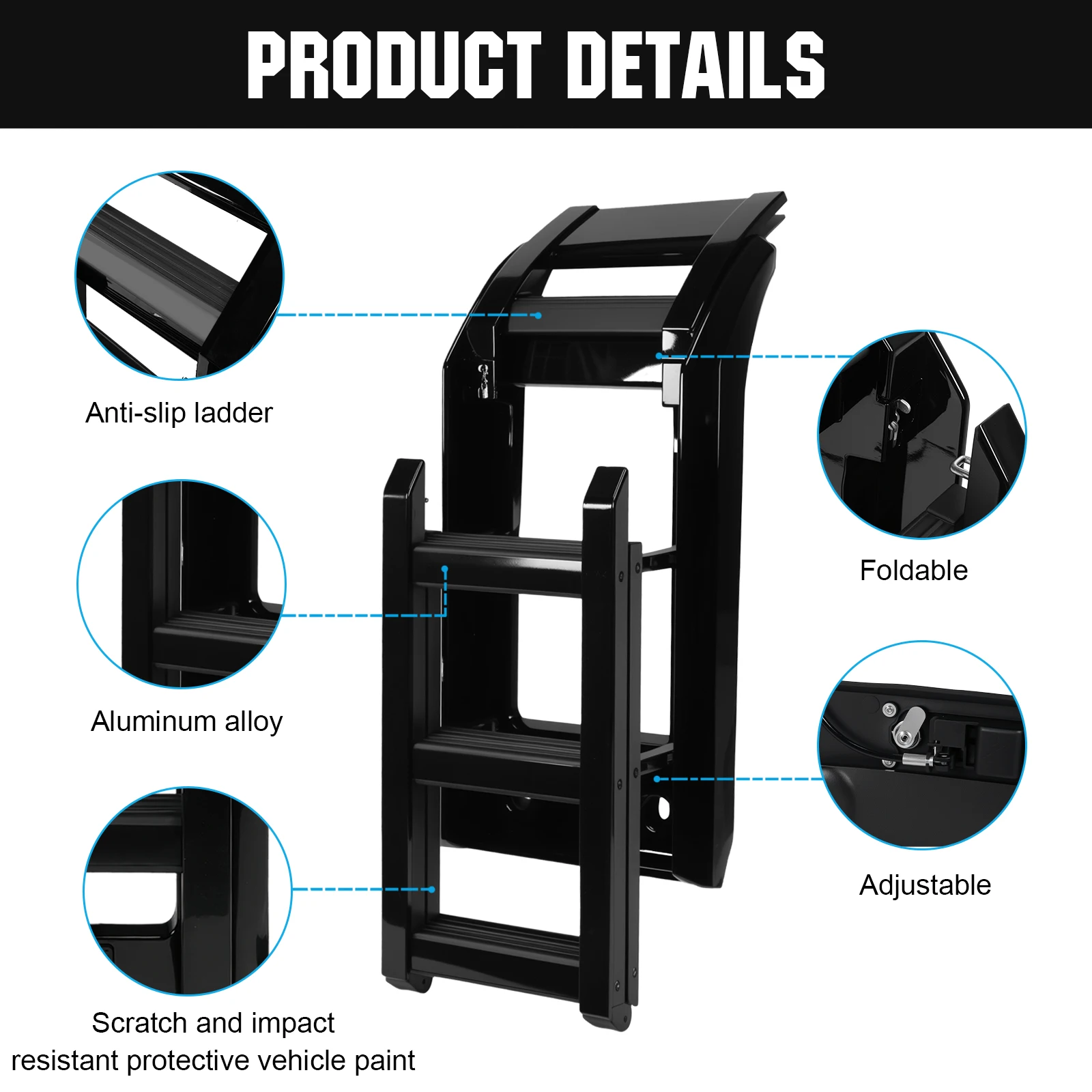 ملحقات رف السقف الجانبي سلم سبائك الألومنيوم نافذة جانبية سلالم سقف لاند روفر ديفندر 90 110 130 L663 2020-2024 #5