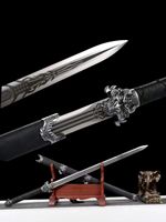 Real Handmade Multi Refined Extreme Manganese Steel Blade,Magic Sickle,Chinese Kungfu Battle Sword,Unhardened