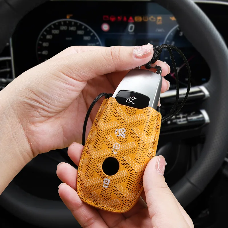 For Mercedes-Benz Car Key Case New A Level C/E 200L C260 L E300L Bag Buckle GLC/B Protective Shell Car Accessories