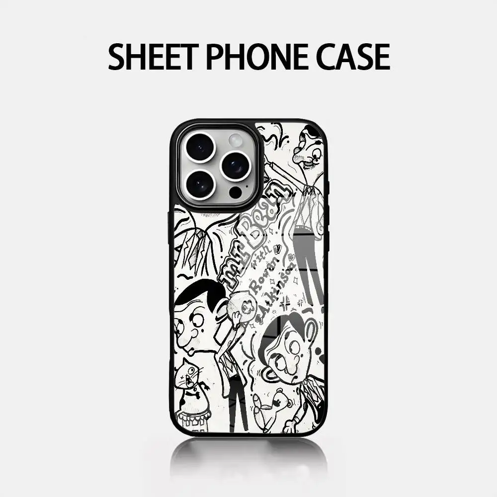 

Funny Mr Bean Cartoon Phone Case Glass Cover Phone Case For Iphone 16 15 14 12 11 13 Pro Max Mini Puls Attraction CASE